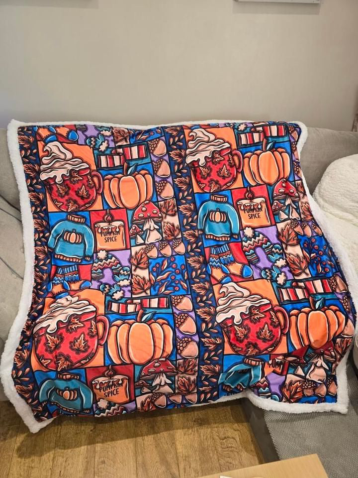 Autumn patchwork blanket